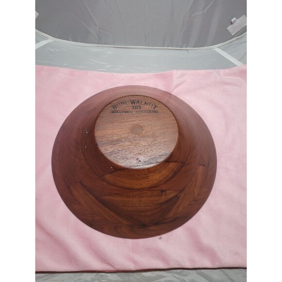 Burl Walnut #103 Billings, Missouri Wooden Bowl  12" - Picture 3 of 5